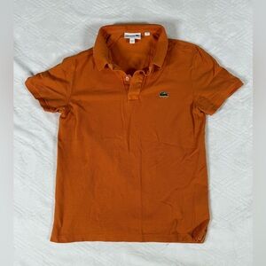 Lacoste Short Sleeve Polo Shirt Men's Size 4 Medium Orange Knit Golf Classic